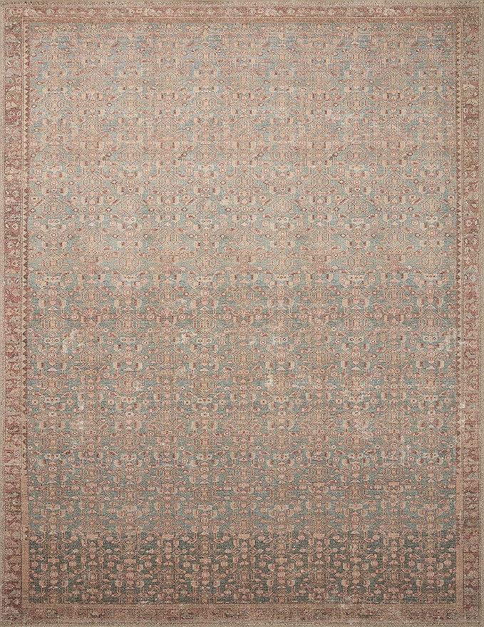 Loloi Angela Rose Aubrey Collection AUB-04 Blue/Terracotta 7'-6" x 9'-6", .19" Pile Height, Area Rug