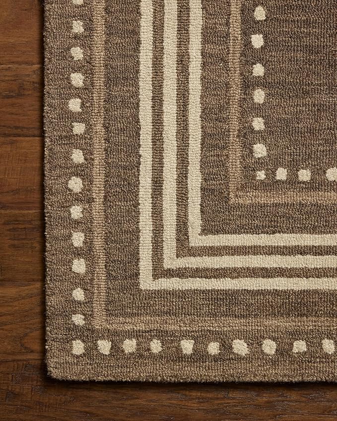 Loloi Chris Loves Julia Alfie Collection ALF-02 Bark/Natural 5'-0" x 7'-6" Area Rug Wool Neutral Living Bedroom Dining Carpet
