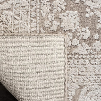 SAFAVIEH Reflection Collection Area Rug - 6'7" Square, Beige & Cream, Non-Shedding & Easy Cleaning, Ideal for Living Room, Bedroom (RFT668A)