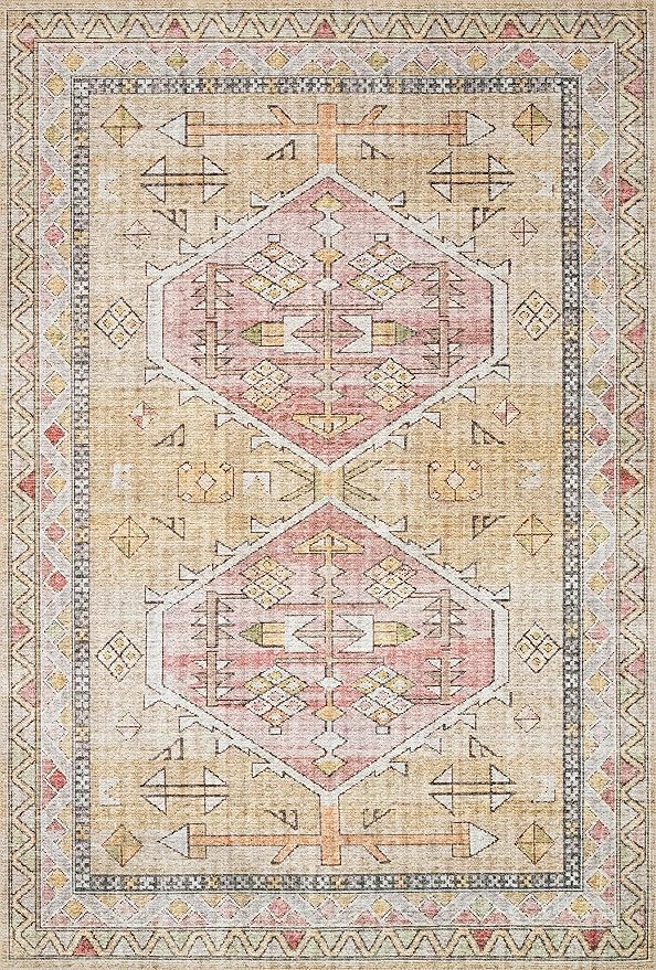 Loloi Skye Collection SKY-04 Gold/Blush 2'-0" x 5'-0" Accent Rug
