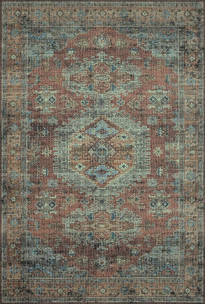 Loloi II Skye Collection SKY-07 Terracotta/Sky 5'-0" x 7'-6" Area Rug