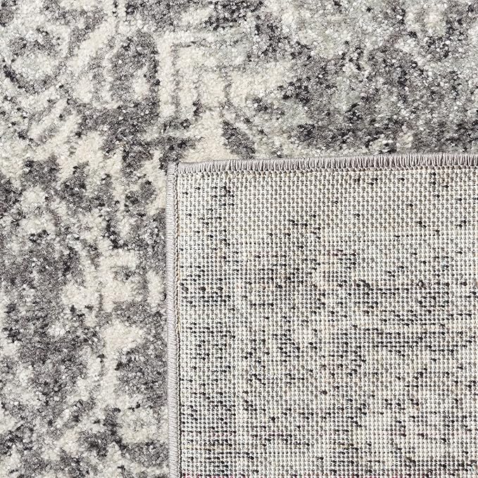 SAFAVIEH Area Rug 8x10 - Evoke Collection - Large - Grey & Ivory, Distressed Design, Non-Shedding & Easy Cleaning, Ideal for Living Room, Bedroom, Dining Space (EVK256D)