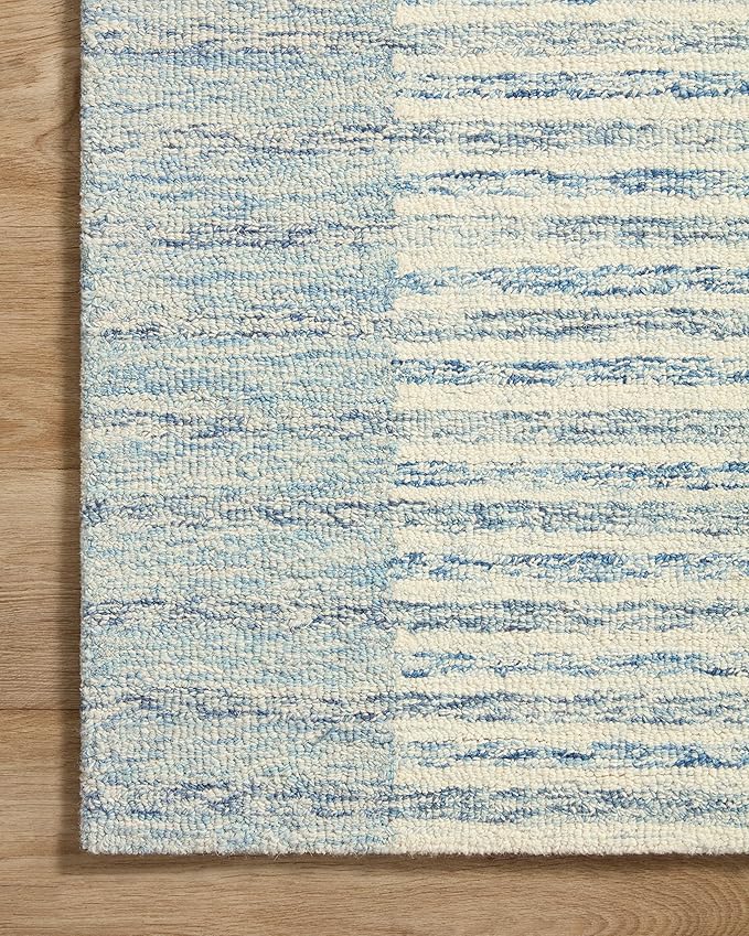 Loloi Chris Loves Julia Chris Collection CHR-01 Ivory/Denim 2'-6'' x 11'-6'', .50" Pile Height, Runner Rug