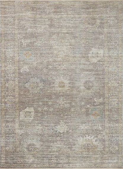 Loloi Magnolia Home by Joanna Gaines Millie Collection MIE-05 Stone/Natural 7'-10" x 10', .25" Pile Height, Area Rug