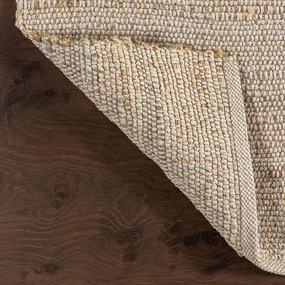 nuLOOM 2x3 Elfriede Jute & Cotton Hand Woven Area Rug, Natural, Solid Rustic Farmhouse Style, Weaved Design, Natural Fiber, For Bedroom, Living Room, Dining Room, Hallway, Office, Entryway