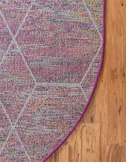 Unique Loom Trellis Frieze Collection Area Rug - Geometric (4' x 6' Oval, Multi/ Ivory)