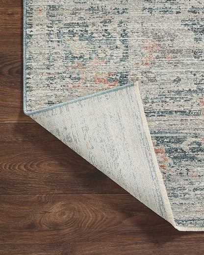 Loloi Magnolia Home by Joanna Gaines Millie Collection MIE-01 Blue/Multi 7'-10" x 10', .25" Pile Height, Area Rug