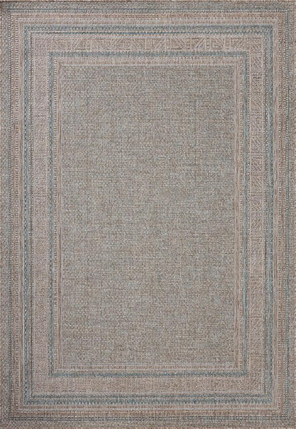 Loloi Amber Lewis Topanga Collection TOP-05 Natural/Teal 6'-7" x 9'-4" Indoor/Outdoor Area Rug