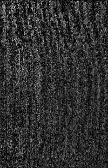 nuLOOM 6 Square Rigo Jute Hand Woven Area Rug, Black, Solid Farmhouse Design, Natural Fiber, For Bedroom, Living Room, Dining Room, Hallway, Office, Kitchen, Entryway