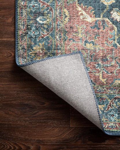 Loloi Skye Collection SKY-08 Denim/Brick 8'-0" x 8'-0" Round Area Rug