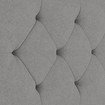 Queen Upholstered Headboard Only for Bed Frame from 49”-62”, Adjustable Height Queen XL Headboards with Durable Wood Legs, Fabric Bed Board in Modern Button Design, Light Grey
