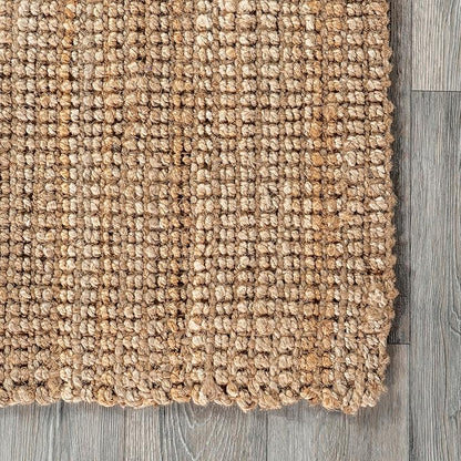 nuLOOM Ashli Solid Farmhouse Jute Area Rug, 10x13, Natural