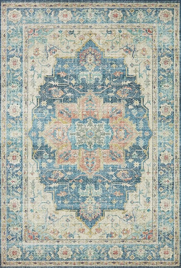 Loloi II Skye Collection SKY-12 Ocean/Multi 7'-6" x 9'-6" Area Rug