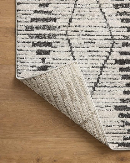 Loloi Kamala Collection KAM-02 Charcoal/Dove 5'-3" x 7'-9" Area Rug