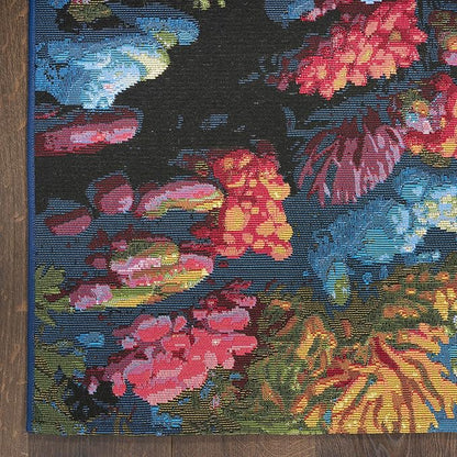 Nourison Home Color Splash Multicolor 9' x 12' Area Rug - Easy Clean, Non Shedding, Bed Room, Living Room, Dining Room, Kitchen (9' x 12')
