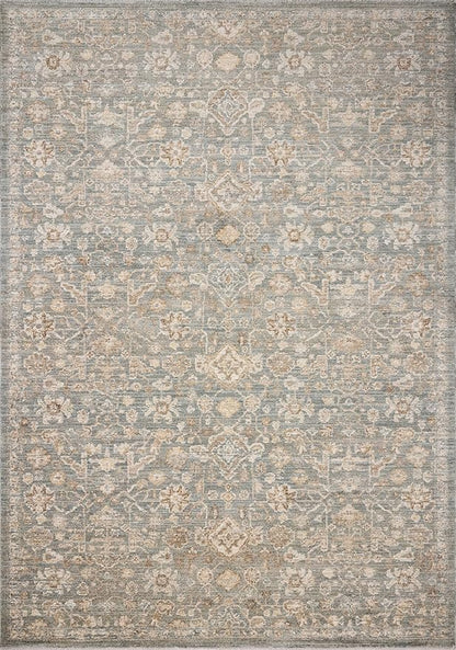 Loloi Chris Loves Julia Palma Collection PLM-05 Blue/Natural 6'-3" x 9'-6" Area Rug Vintage Style Boho Living Room Bedroom Carpet