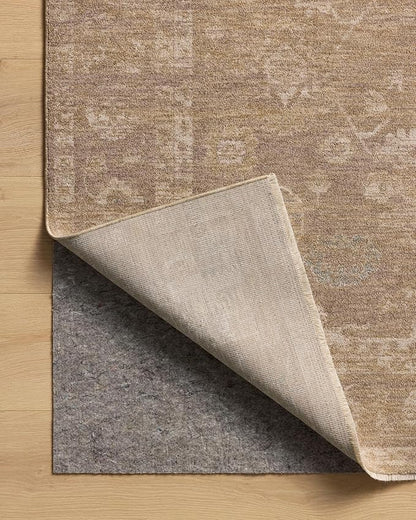 Loloi Chris Loves Julia Louisa Collection LOI-04 Taupe/Gold 5'-3" x 5'-3", .38" Pile Height, Round Area Rug