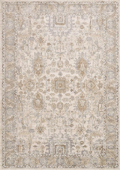 Loloi Teagan Collection TEA-03 Ivory/Sand 2'-8" x 7'-6" Runner Rug, Large, Soft Neutral Rug, High-Traffic for Living Room, Bedroom, Home Office, Dining Area