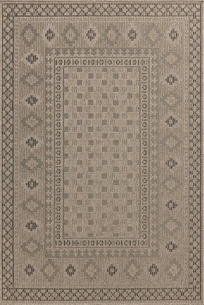 Loloi Chris Loves Julia Providence Collection PRC-07 Dove/Charcoal 7'-6" x 7'-6", .12" Pile Height, Indoor/Outdoor Round Area Rug
