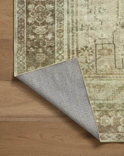 Loloi Magnolia Home by Joanna Gaines Banks Collection BAN-06 Natural/Granite 2'-6" x 7'-6", .13" Pile Height, Machine Washable, Runner Rug