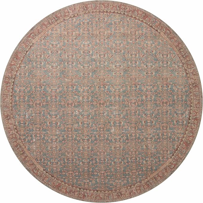 Loloi Angela Rose Aubrey Collection AUB-04 Blue/Terracotta 8'-3" x 11'-3", .19" Pile Height, Area Rug
