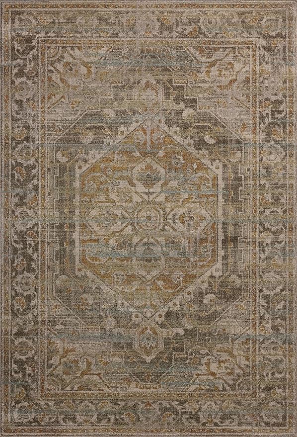 Loloi Magnolia Home by Joanna Gaines Mona Collection MOA-01 BARK/Sunrise 7'-6" x 10' Area Rug
