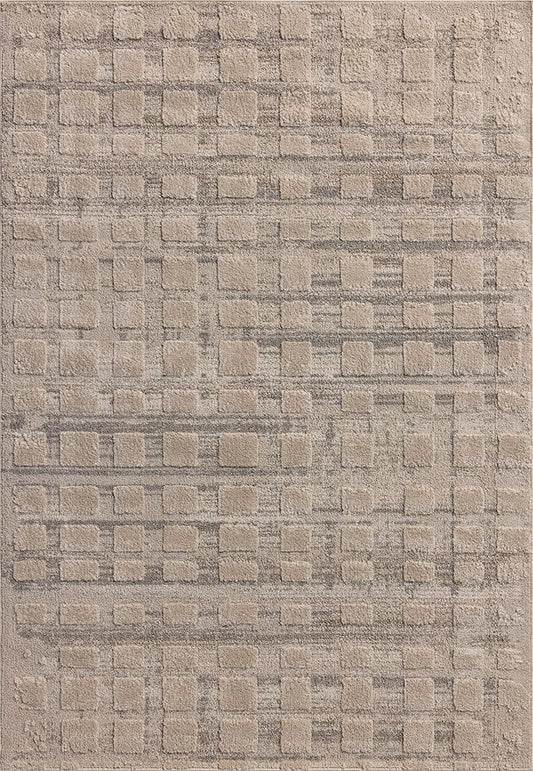 Loloi Amber Lewis Monty Collection MOT-06 Pebble/Beige 2'-7" x 4', .50" Pile Height, Area Rug