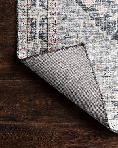Loloi Skye Collection SKY-02 Charcoal/Multi 8'-0" x 8'-0" Round Area Rug