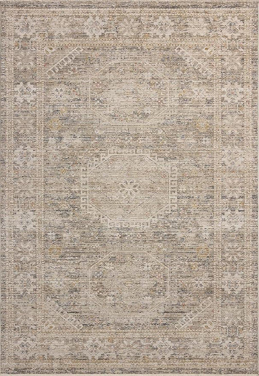 Loloi Chris Loves Julia Ida Collection IDA-01 Taupe/Multi 2'-3" x 3'-10", .19" Pile Height, Accent Rug