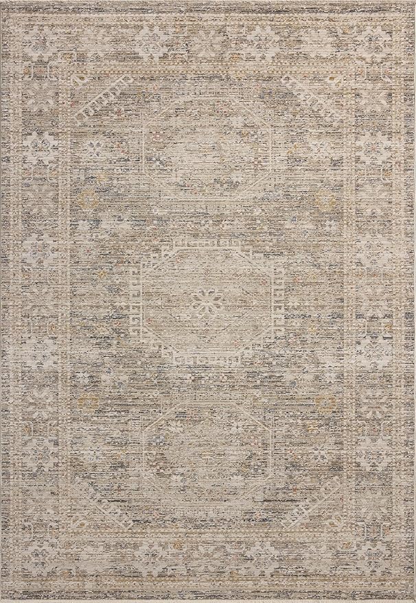Loloi Chris Loves Julia Ida Collection IDA-01 Taupe/Multi 3'-6" x 5'-6", .19" Pile Height, Accent Rug