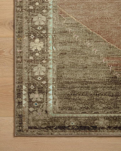 Loloi Magnolia Home by Joanna Gaines Sinclair Collection SIN-06 Clay/Tobacco 8'-6" x 11'-6", .25" Pile Height, Machine Washable, Area Rug