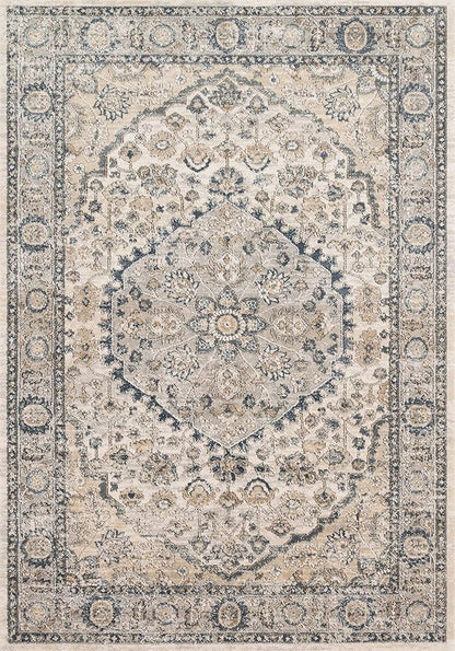 Loloi Teagan Collection TEA-01 Natural/Lt. Grey 7'-11" x 10'-6" Area Rug, Large, Soft Neutral Rug, High-Traffic for Living Room, Bedroom, Home Office, Dining Area