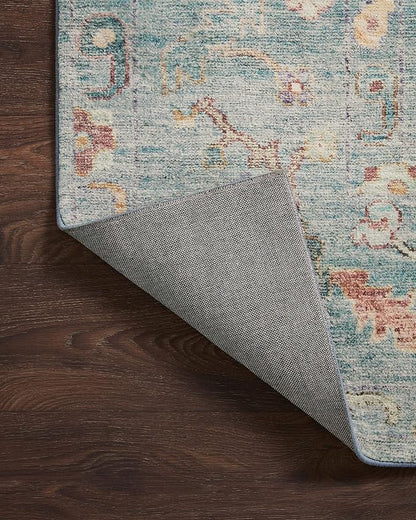 Loloi Margot Collection MAT-06 Denim/Multi 5'-0" x 7'-6" Area Rug feat. CloudPile, No-Shed Easy Clean Large Patterned Area Rug for Living Room, Bedroom, Dining Area