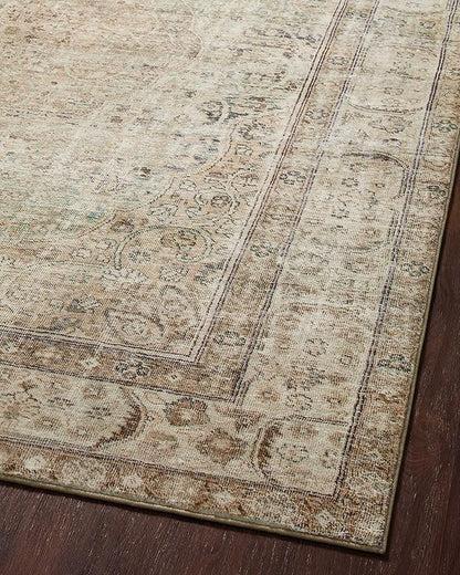 Loloi Margot Collection MAT-01 Antique/Sage 2'-6" x 7'-6" Runner Rug feat. CloudPile, No-Shed Easy Clean Large Patterned Area Rug for Living Room, Bedroom, Dining Area