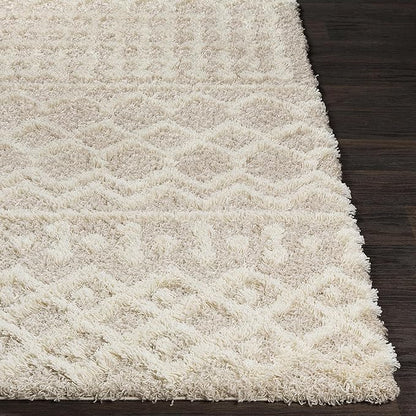 Livabliss Hapsburg Moroccan Shag Area Rug, 6'7" Square, Beige
