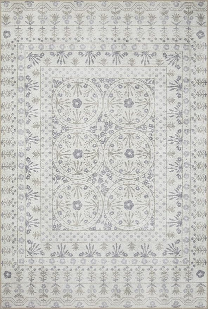 Loloi Rifle Paper Co. Maison Collection MAO-03 Rosette Ivory 2'-6" x 12'-0", .19" Pile Height, Runner Rug