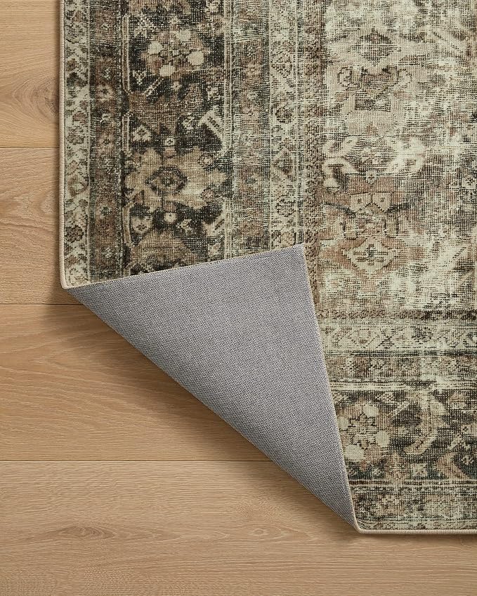 Loloi Magnolia Home by Joanna Gaines Sinclair Collection SIN-01 Pebble/Taupe 2'-3" x 9'-6", .25" Pile Height, Machine Washable, Runner Rug