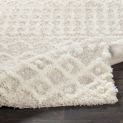 Livabliss Hapsburg Moroccan Shag Area Rug, 6'7" Round, Beige