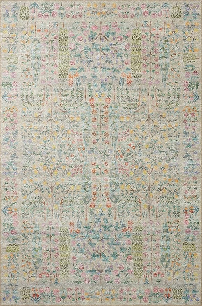 Loloi Rifle Paper Co. Maison Collection MAO-07 Khaki 7'-6" x 9'-6", .19" Pile Height, Area Rug
