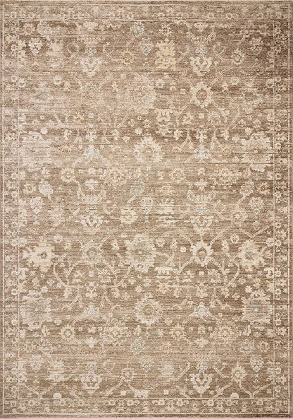 Loloi Chris Loves Julia Palma Collection PLM-09 Brown/Earth 9'-6" x 13'-1" Fringe Area Rug Vintage Style Boho Living Room Bedroom Carpet