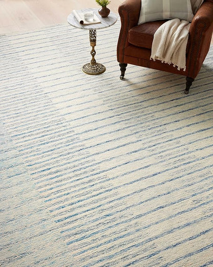 Loloi Chris Loves Julia Chris Collection CHR-01 Ivory/Denim 2'-6'' x 11'-6'', .50" Pile Height, Runner Rug
