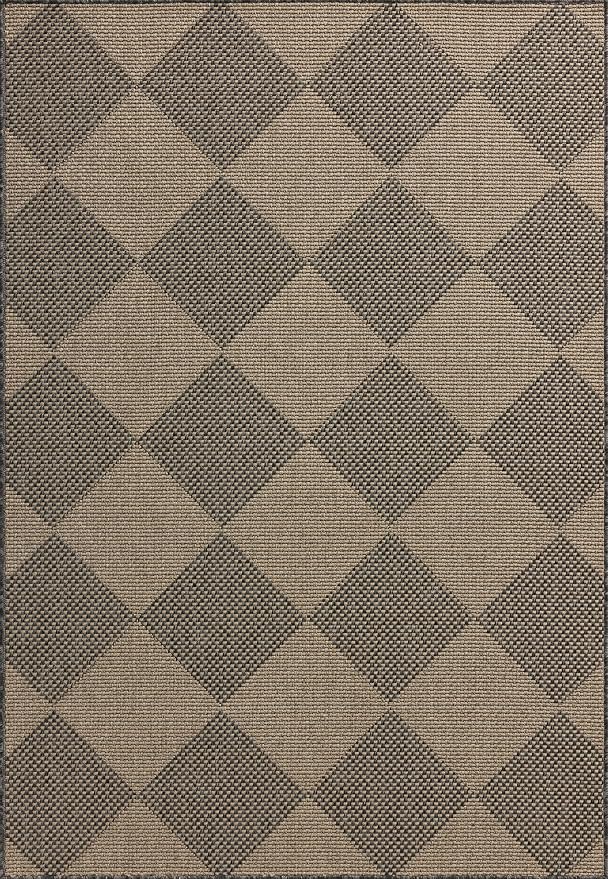 Loloi Chris Loves Julia Providence Collection PRC-04 Graphite/Sand 7'-6" x 7'-6", .12" Pile Height, Indoor/Outdoor Round Area Rug