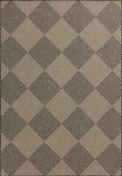 Loloi Chris Loves Julia Providence Collection PRC-04 Graphite/Sand 2'-3" x 7'-7", .12" Pile Height, Indoor/Outdoor Runner Rug