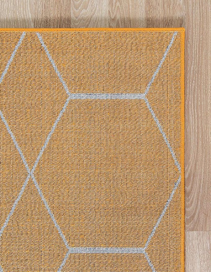 Unique Loom Trellis Frieze Collection Area Rug - Geometric (3' 3" x 5' 3", Orange/ Ivory)