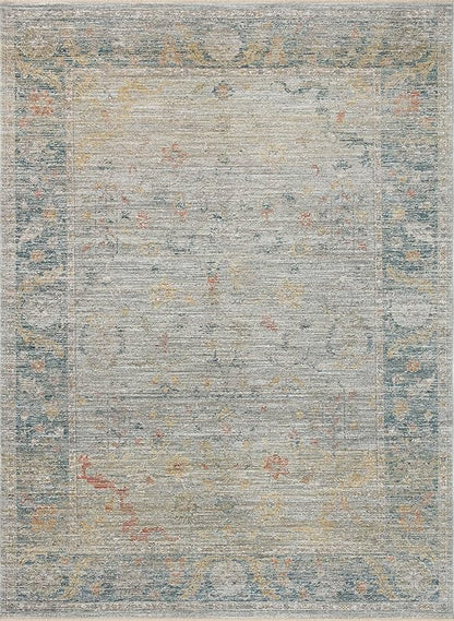 Loloi Magnolia Home by Joanna Gaines Millie Collection MIE-04 Slate/Multi 11'-6" x 15'-7", .25" Pile Height, Area Rug