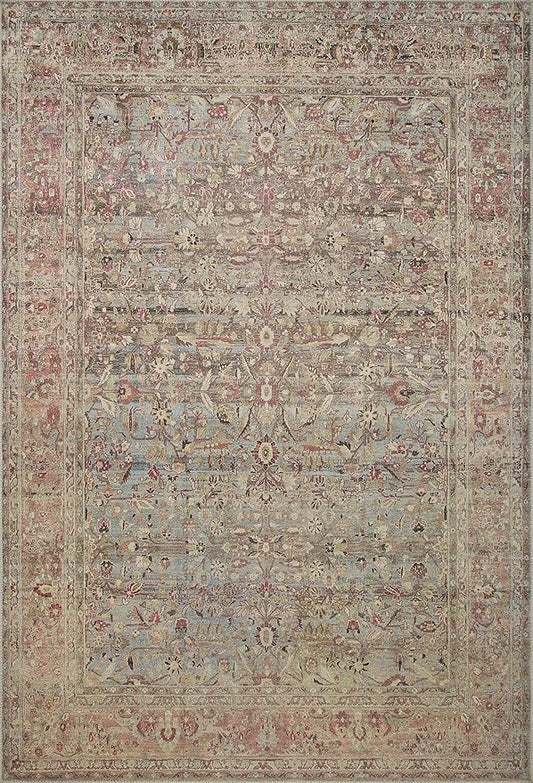 Loloi Adrian Collection ADR-06 Ocean/Clay 2'-6" x 7'-6", .19" Thick Runner Rug
