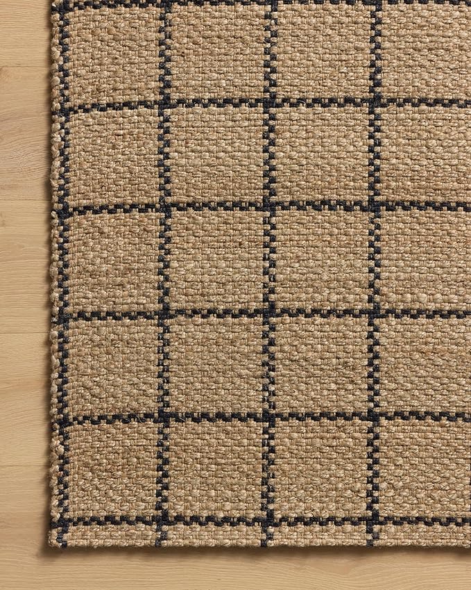 Loloi Chris Loves Julia Fletcher Collection FLE-01 Natural/Black 3'-6" x 5'-6", .37" Pile Height, Accent Rug