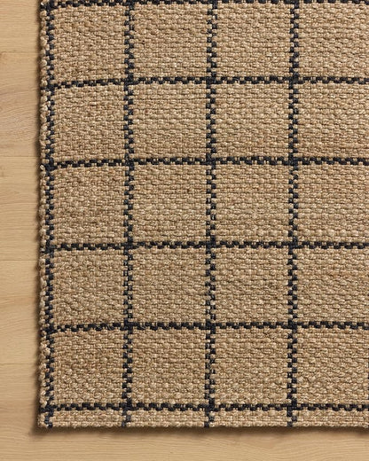 Loloi Chris Loves Julia Fletcher Collection FLE-01 Natural/Black 5'-0" x 7'-6", .37" Pile Height, Area Rug