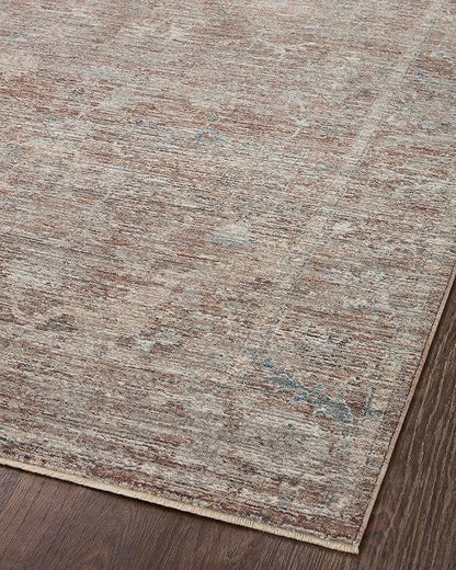 Loloi Magnolia Home by Joanna Gaines Millie Collection MIE-04 Brick/Fog 2'-7" x 10'-0", .25" Pile Height, Runner Rug