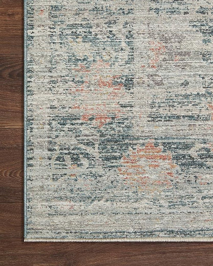 Loloi Magnolia Home by Joanna Gaines Millie Collection MIE-01 Blue/Multi 2'-7" x 10'-0", .25" Pile Height, Runner Rug
